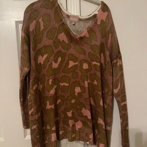 Women's Pink and Brown Sweater
